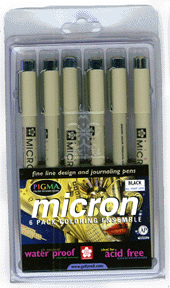 Pigma Micron Set of all 6 sizes